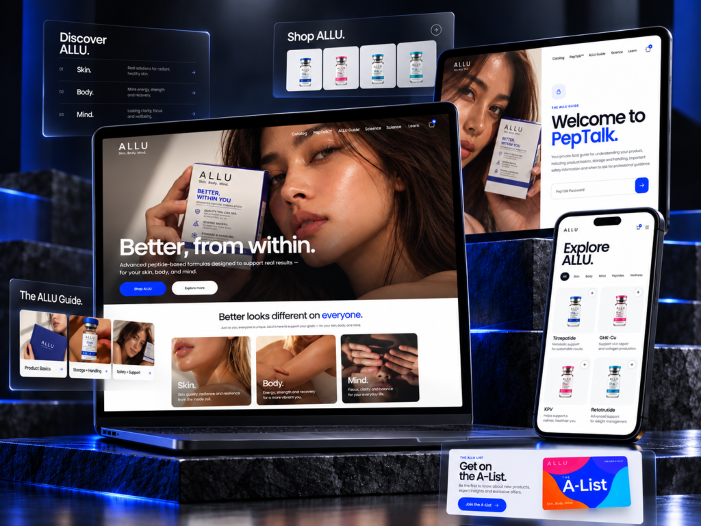 ALLU branding and website project by Lexora Creative Studio